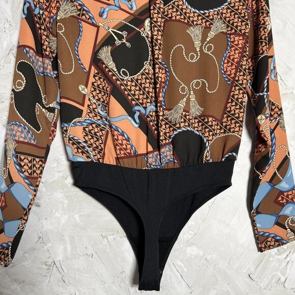 Aritzia Babaton Ambrose Contour Bodysuit SIZE XS Long Sleeve V-Neck Blouse - Picture 9 of 11